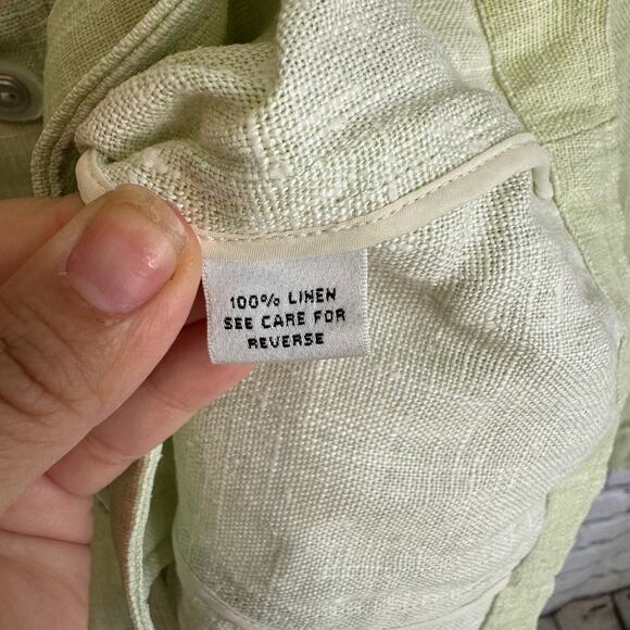 St John Sport Linen Jacket Size Small Vintage Button Down Chic Front Pockets - Picture 6 of 14